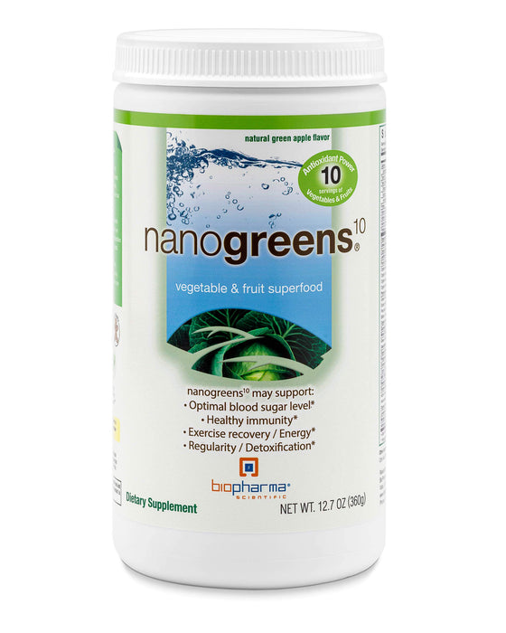 Biopharma Scientific NanoGreens  Natural Green Apple Flavor 30 Servings 12.7 oz