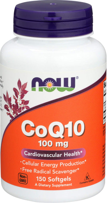 Now Foods, Coq10, 100 мг, 150 мягких желатиновых капсул