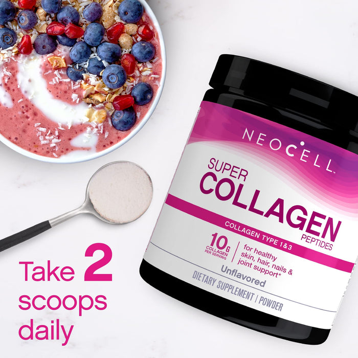 NeoCell Super Collagen Powder Unflavored 7 Oz 10g Collagen Peptides per Serving