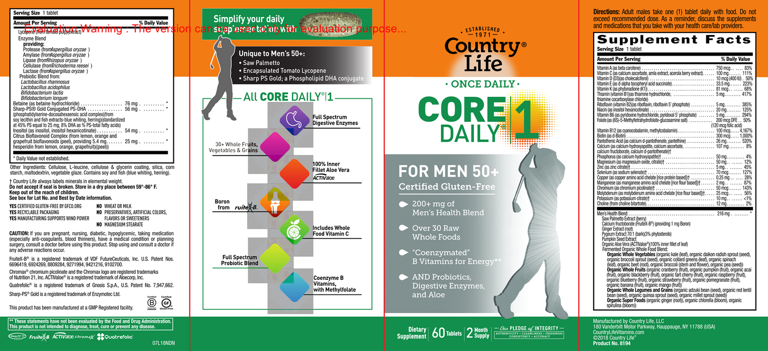 Country Life Core Daily 1 Men's 50+ 60 tabs