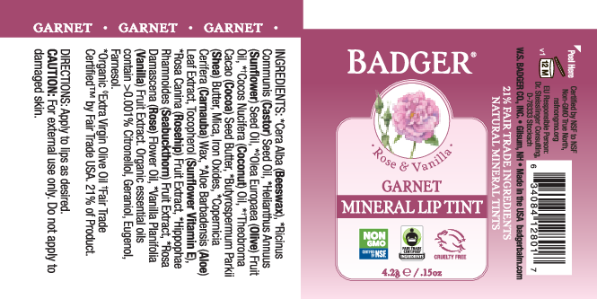 W.S. Badger Company Garnet Mineral Lip Tint .15 oz