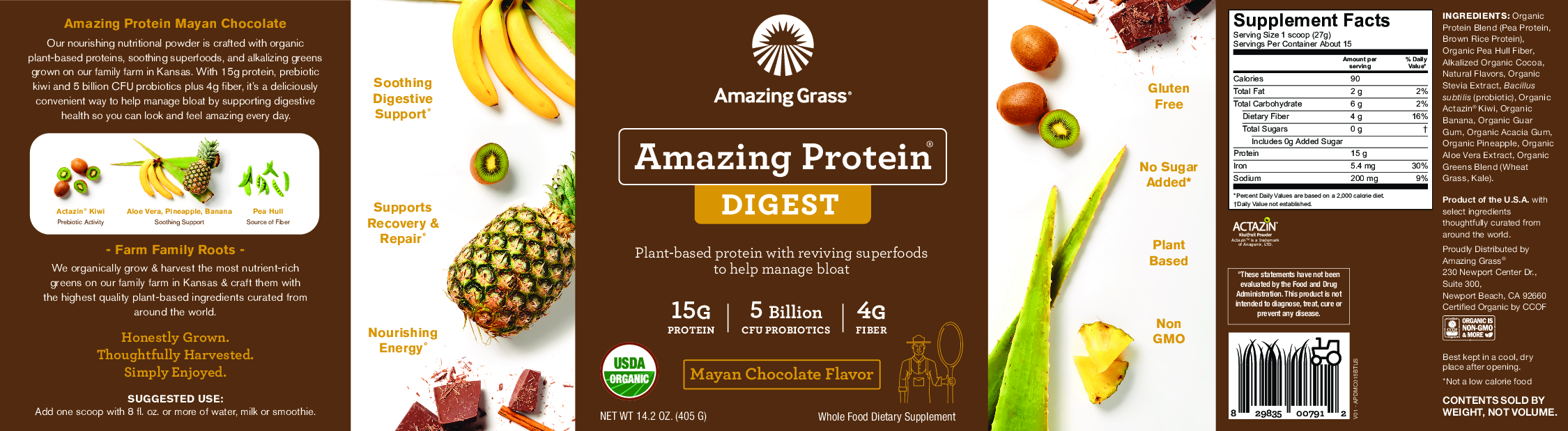 Amazing Grass Protein Digest Mayan Choc 15 serv