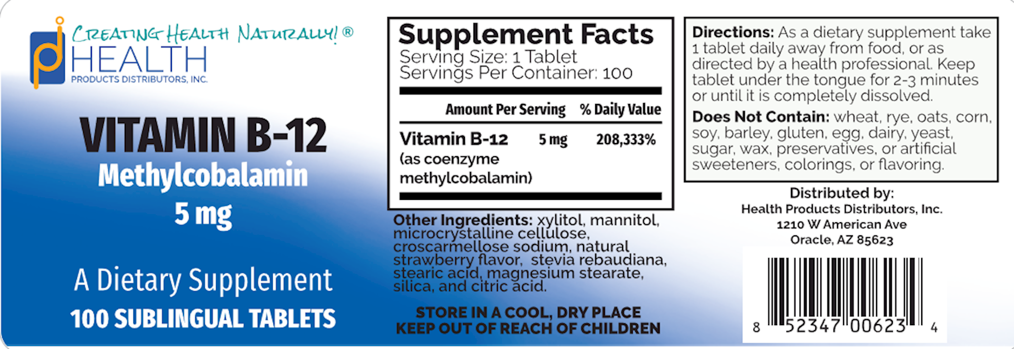 Health Products Distributors Methylcobalamin 5 mg 100 tabs