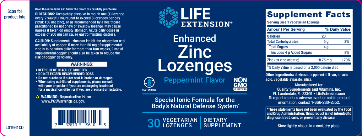 Life Extension Enhanced Zinc 30 veg lozenges