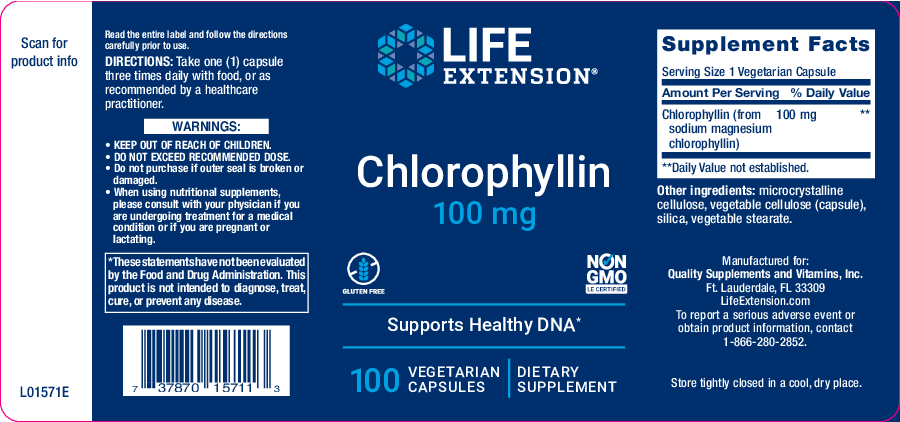 Life Extension Chlorophyllin 100mg 100 vegcaps