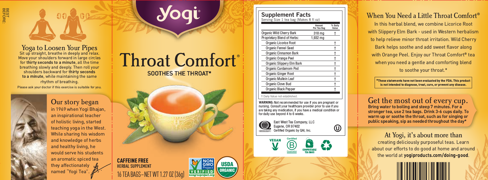 Yogi Teas Throat Comfort 16 bags