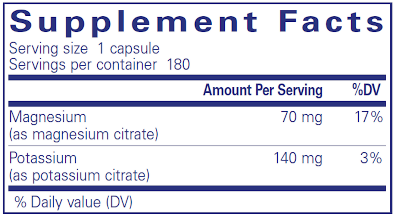 Pure Encapsulations Potassium Magnesium (citrate) 180 vcaps