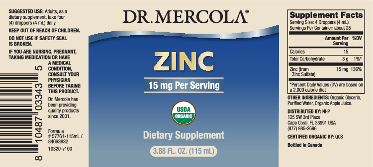 Dr. Mercola Zinc Drops 3.88 fl oz