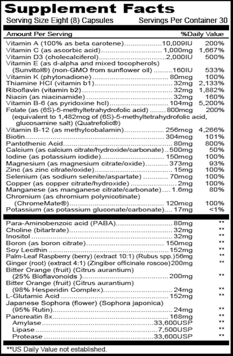 Priority One Vitamins Women's Formula NO Iron 240 caps