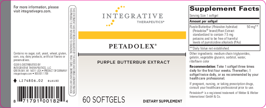 Integrative Therapeutics Petadolex 50 mg 60 gels