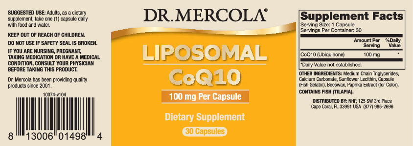 Dr. Mercola Liposomal COQ10 30 licaps