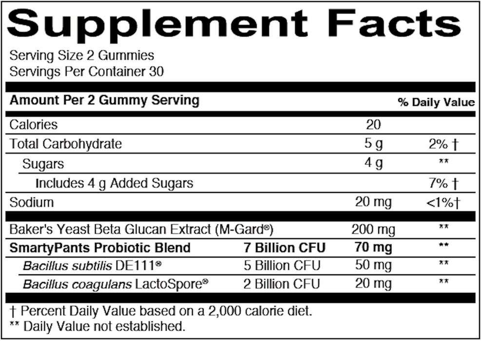 SmartyPants Vitamins Adult Probiotic 60 gummies