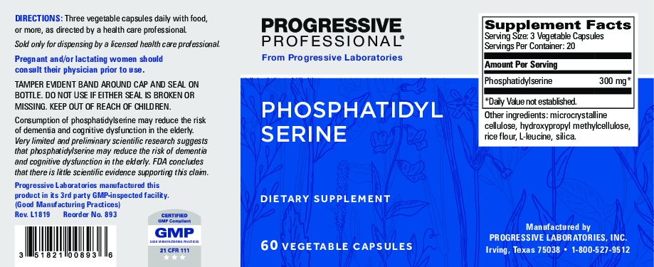 Progressive Labs Phosphatidyl Serine 60 vcaps