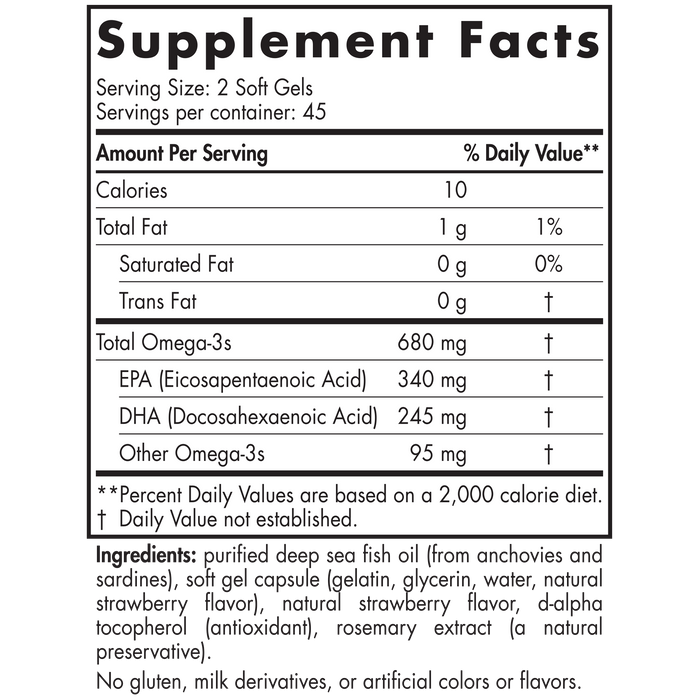 Nordic Naturals ProOmega Junior Strawberry 500mg 90 gel