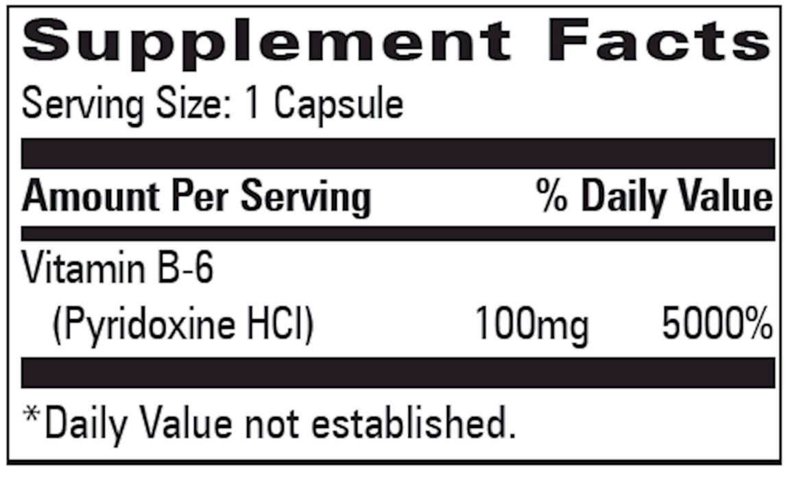 Progressive Labs B-6 100 mg 100 caps