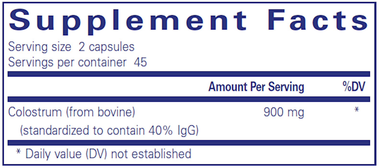 Pure Encapsulations Colostrum 40% IgG 450 mg