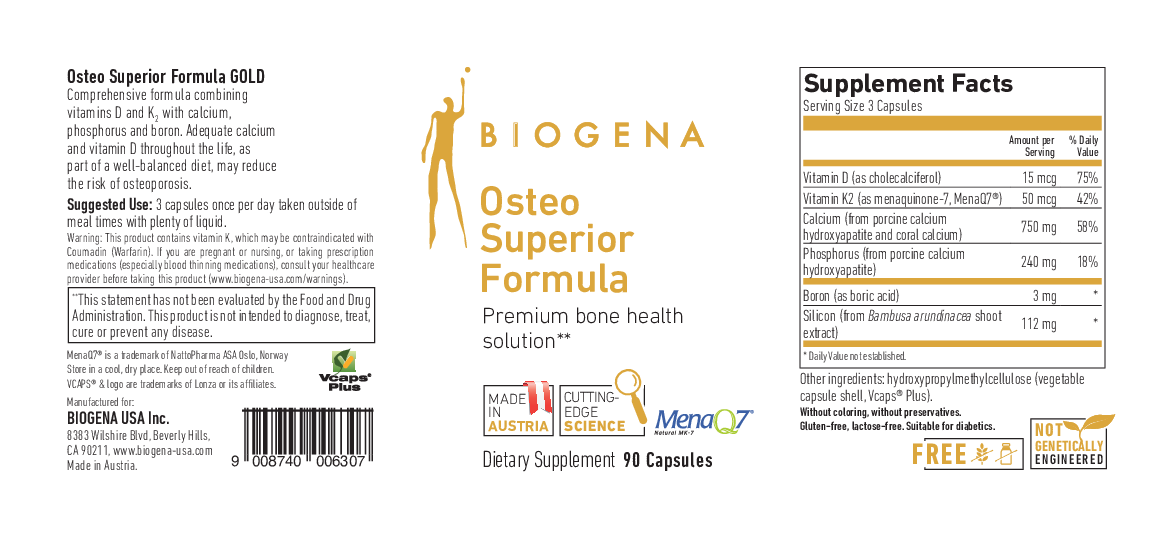Biogena Osteo Superior Formula GOLD 90 vegcaps