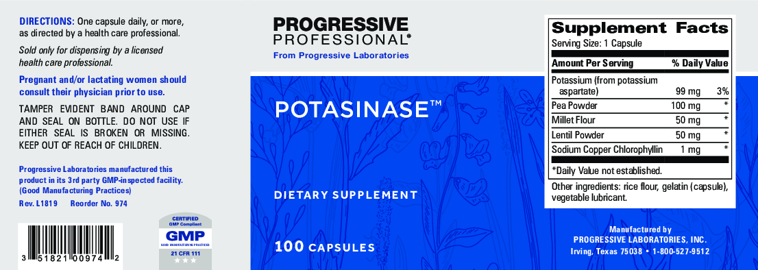 Progressive Labs Potasinase 100 caps