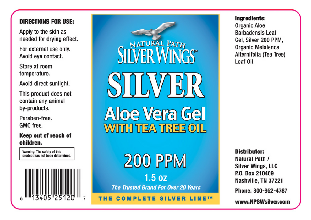 Natural Path Silver Wings Colloidal Silver 200PPM Aloe Gel 1.5 oz