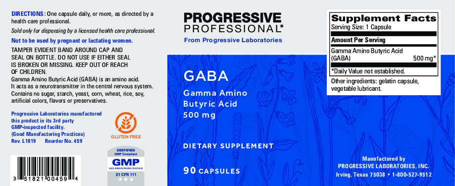 Progressive Labs GABA 500 mg 90 caps