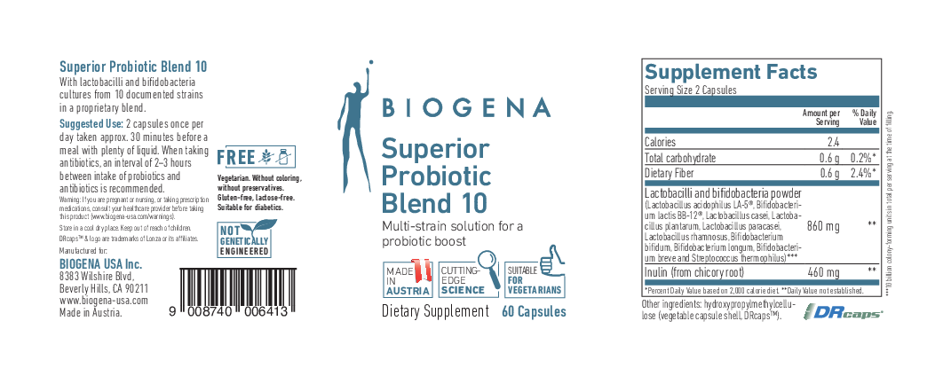 Biogena Superior Probiotic Blend 10 60 vegcaps