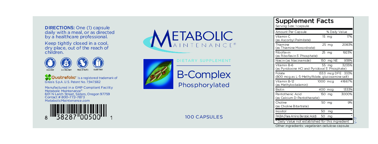 Metabolic Maintenance B-Complex (Phosphorylated) 100 vcaps