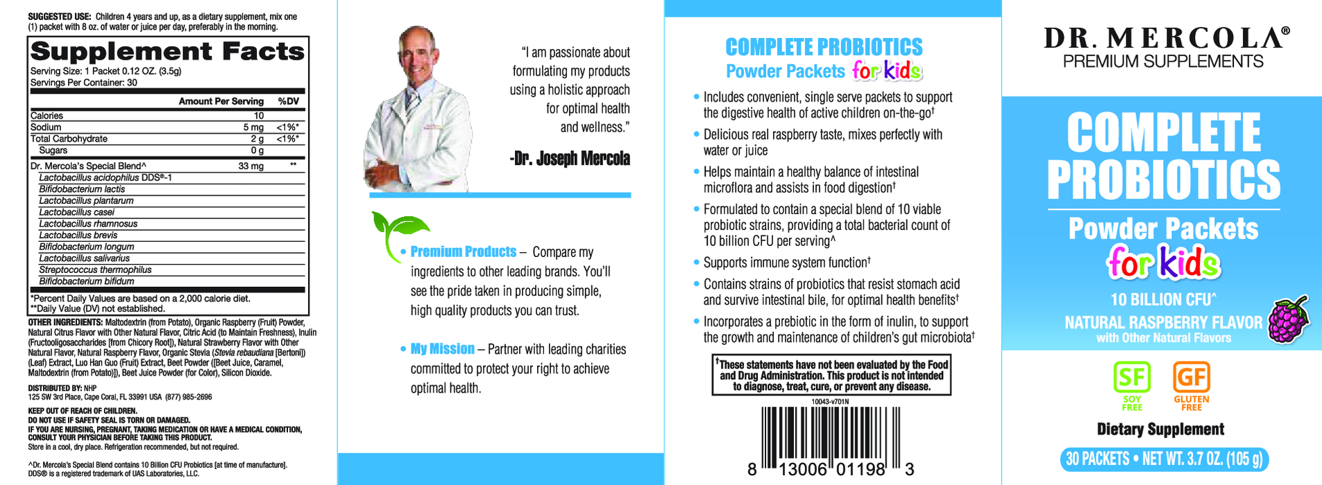 Dr. Mercola Complete Probiotic Kids 30 Packs