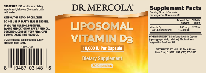Dr. Mercola Lipsomal Vitamin D3 10,000 IU 30 caps