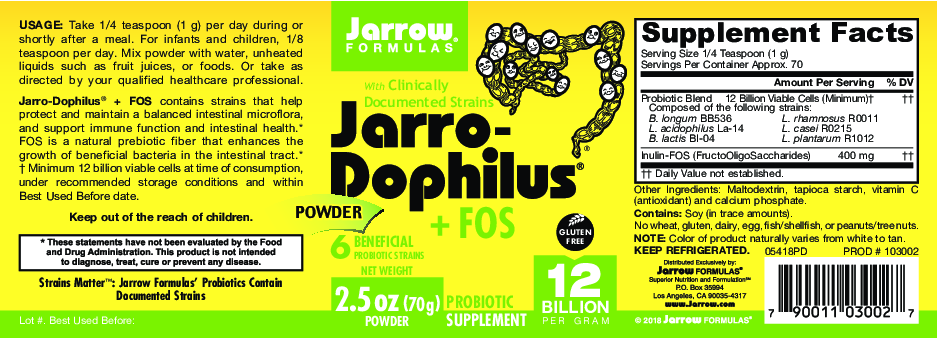 Jarrow Formulas Jarro-Dophilus + FOS Powder 2.5 oz