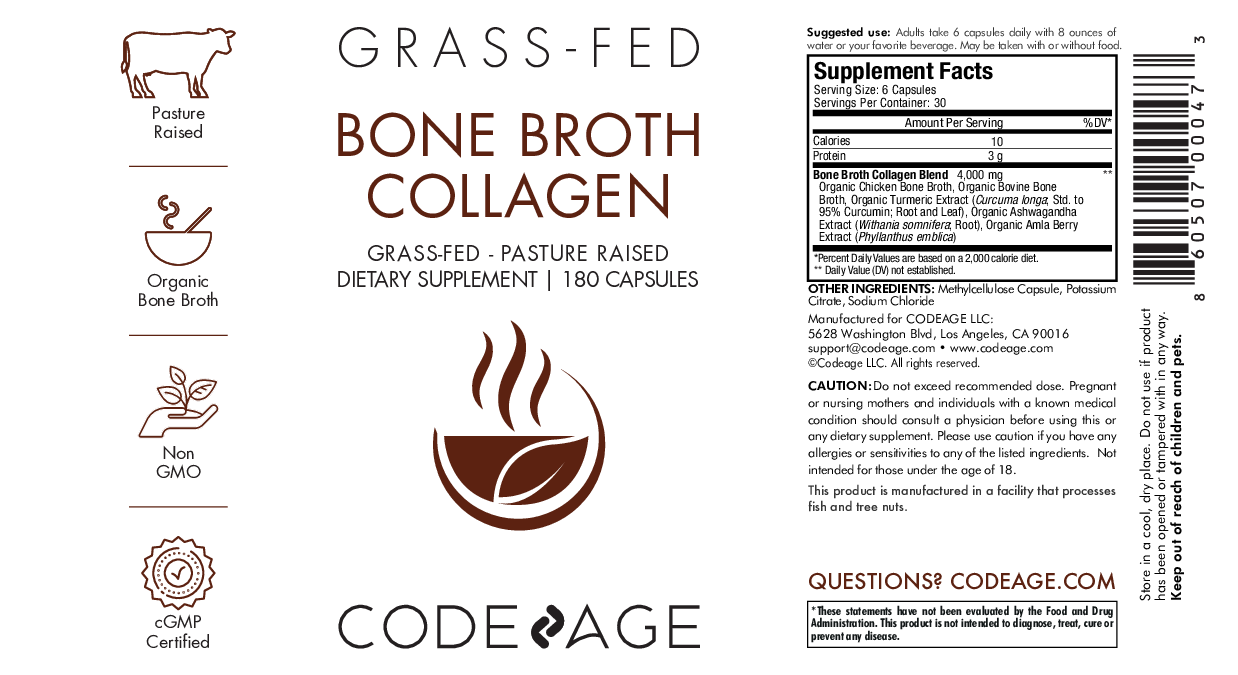 CodeAge Multi Collagen Bone Broth 180 caps
