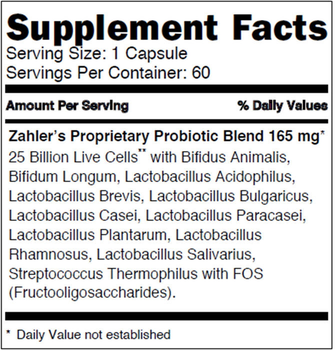 Advanced Nutrition by Zahler BioDophilus 25B 60 caps