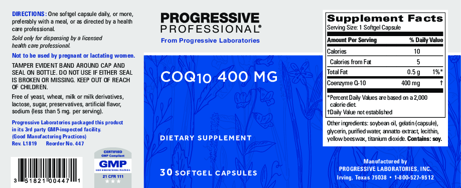 Progressive Labs CoQ10 400 mg 30 Gele