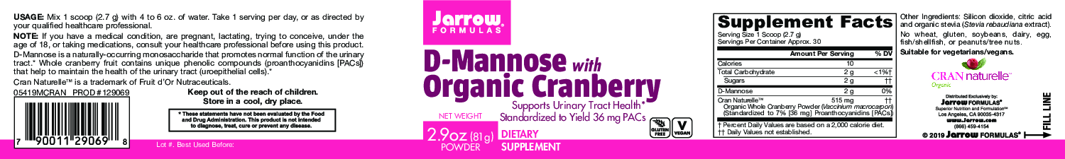 Jarrow Formulas D-Mannose with Organic Cran 30 servings