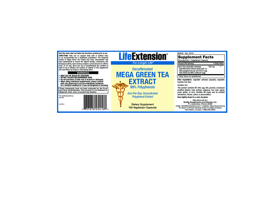 Life Extension Mega Green Tea Extract 100 vegcaps