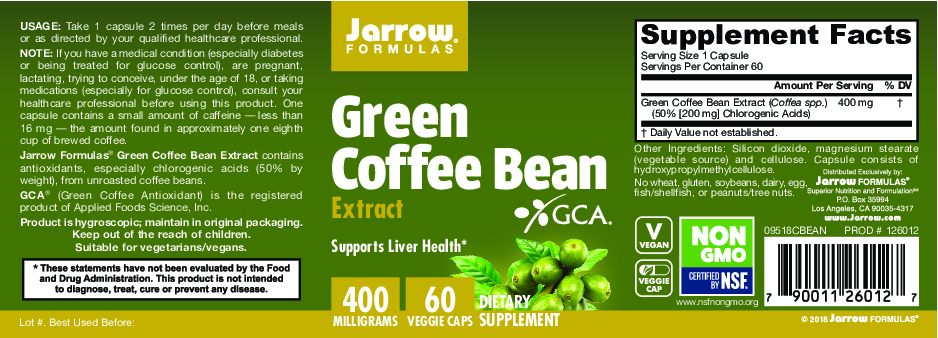 Jarrow Formulas Green Coffee Bean Extract 60vcaps