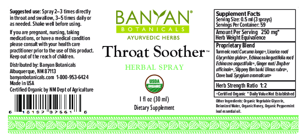 Banyan Botanicals Throat Soother Spray, Organic 1 fl oz
