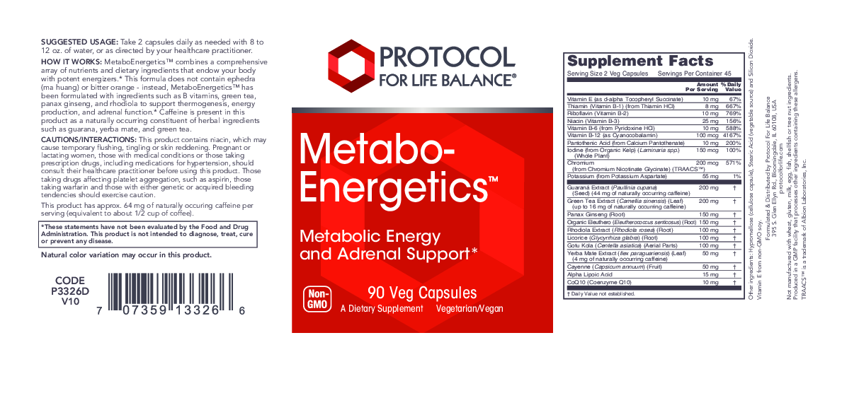 Protocol For Life Balance MetaboEnergetics  90 caps