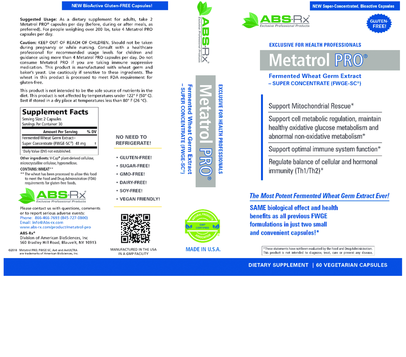 American BioSciences Metatrol Pro 60 vegcaps