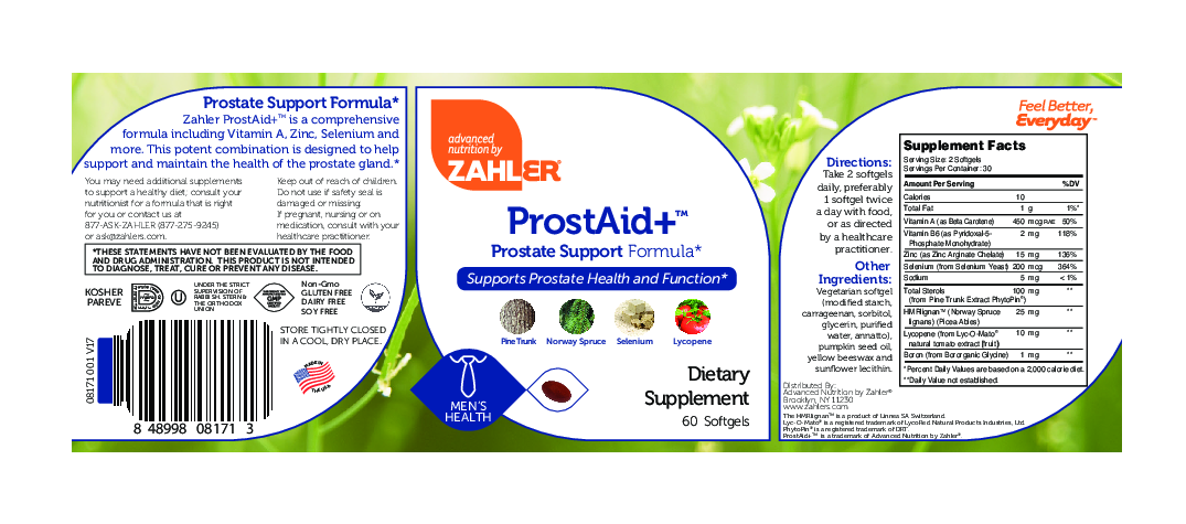 Advanced Nutrition by Zahler ProstAid+ 60 softgels