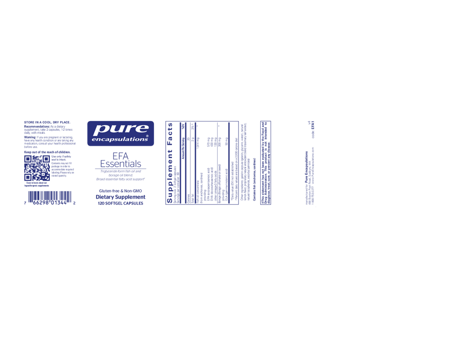 Pure Encapsulations EFA Essentials 120 softgels
