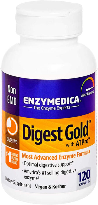 Enzymedica, Digest Gold + ATPro, Maximum Strength Enzymes, 120 Capsules