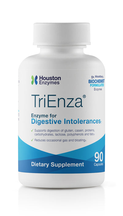 Houston Enzymes TriEnza Broad Spectrum Enzymes for Digestive Intolerances 90 Capsules