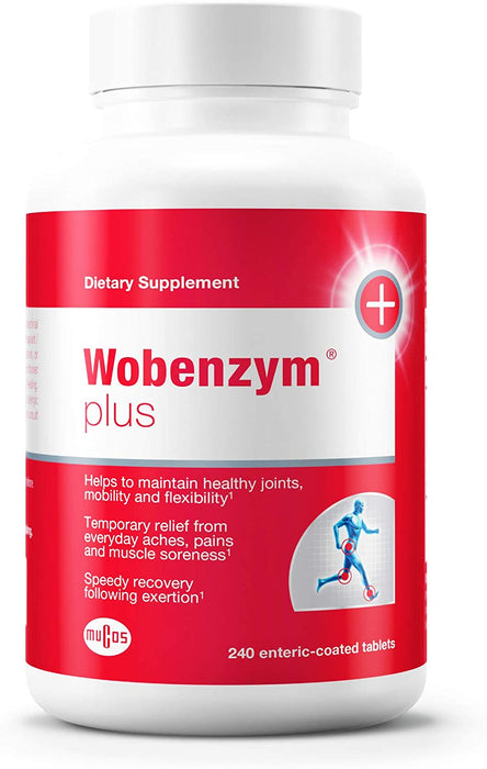 Wobenzym Plus 240 Tablets Supports Joint Function, Muscles and Recovery After Exertion