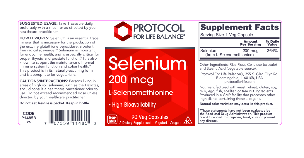 Protocol For Life Balance Selenium 200 mcg 90 vcaps