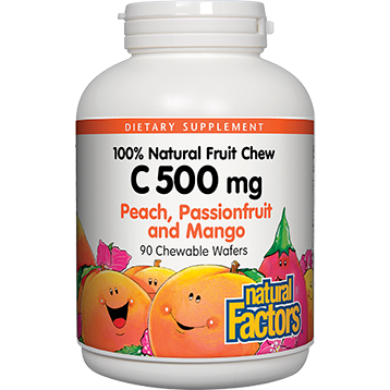 Natural Factors C500mg Peach, Passionfruit, Mango 90chew
