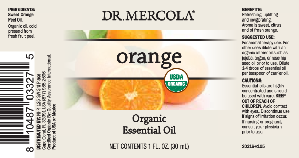 Dr. Mercola Organic Orange Essential Oil 1 fl oz