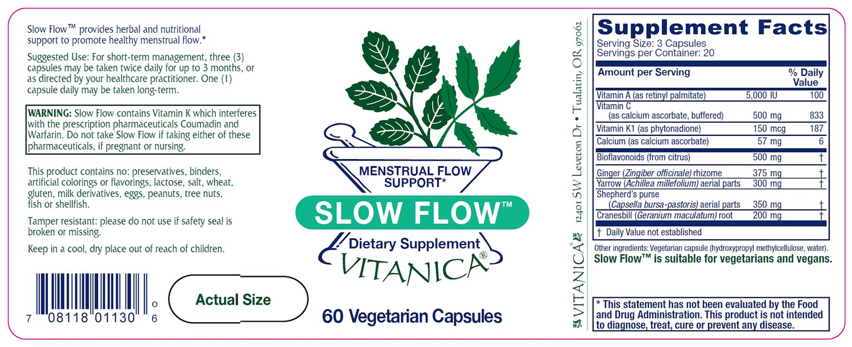 Vitanica Slow Flow 60 caps