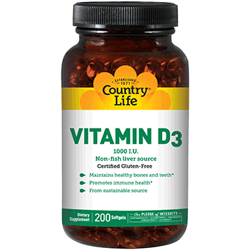 Country Life Vitamin D3 1000 IU 200 gels