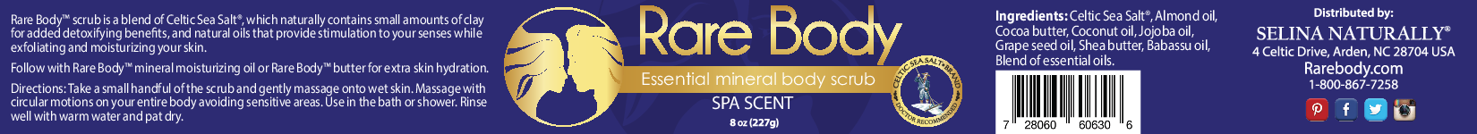 Rare Body Salt Scrub Spa Scent 8 oz