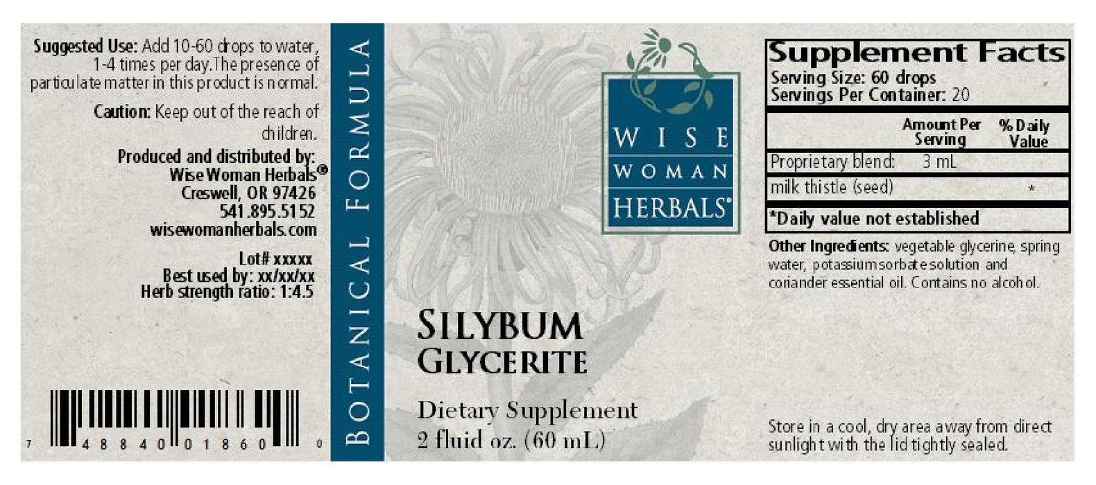 Wise Woman Herbals Silybum Glycerite/milk thistle